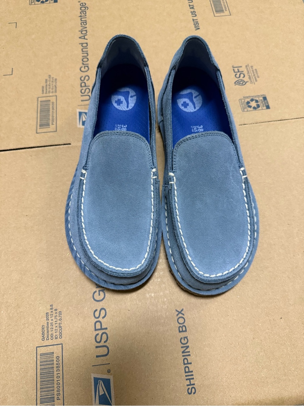 Birkenstock  Suede Slip-On Loafers Blue EU 38